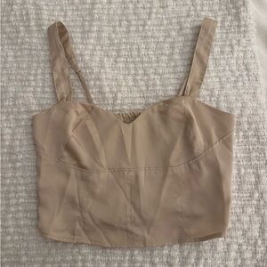 Abercrombie & Fitch beige silk corset top